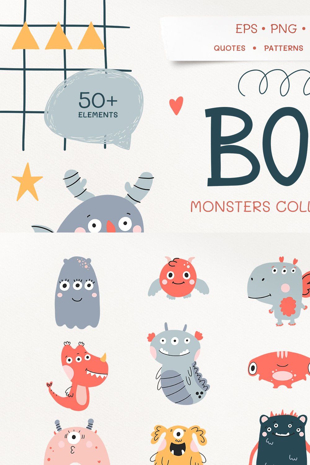 Boo - cute monsters collection pinterest preview image.