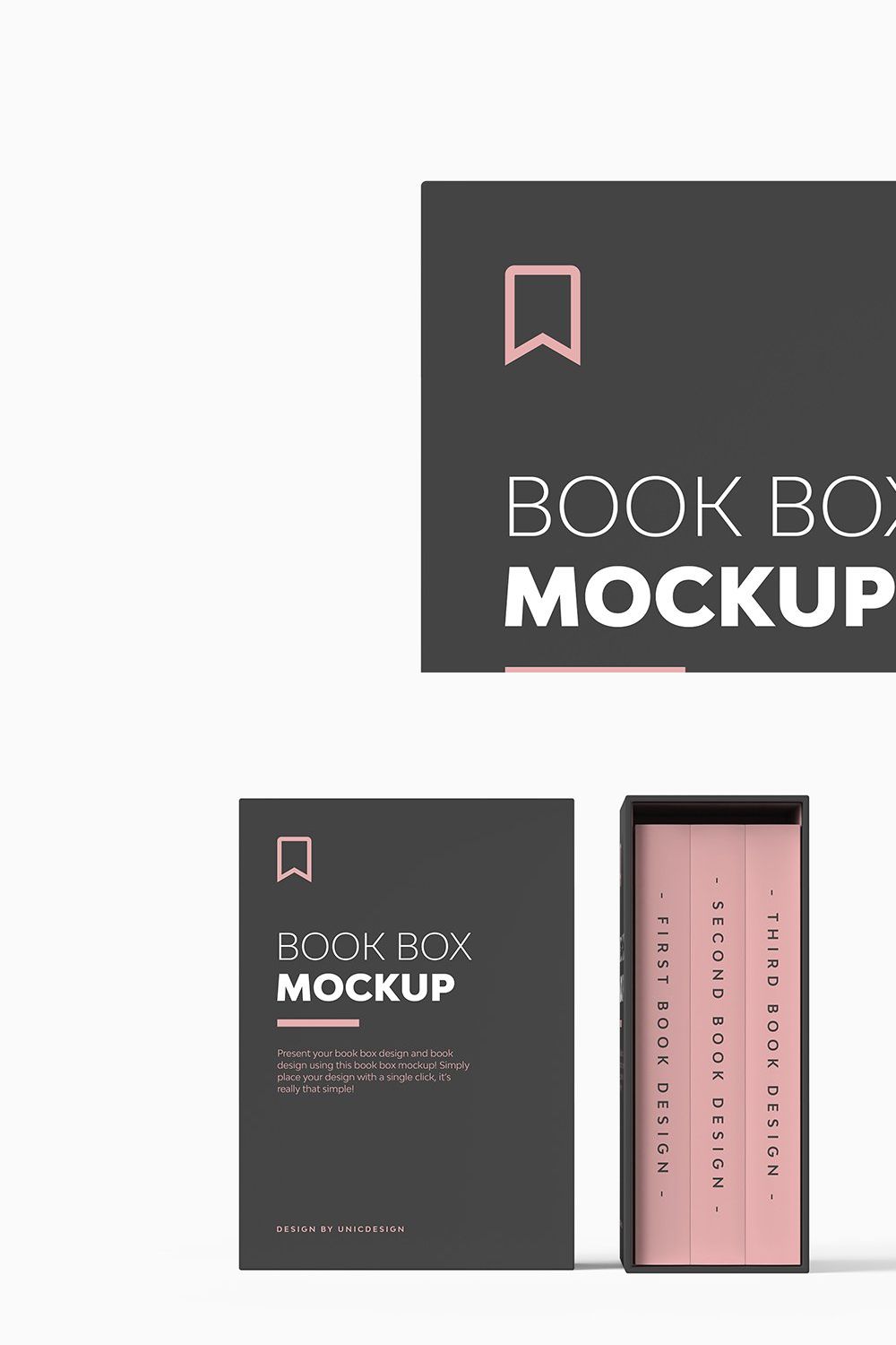 Book Box Mockup pinterest preview image.