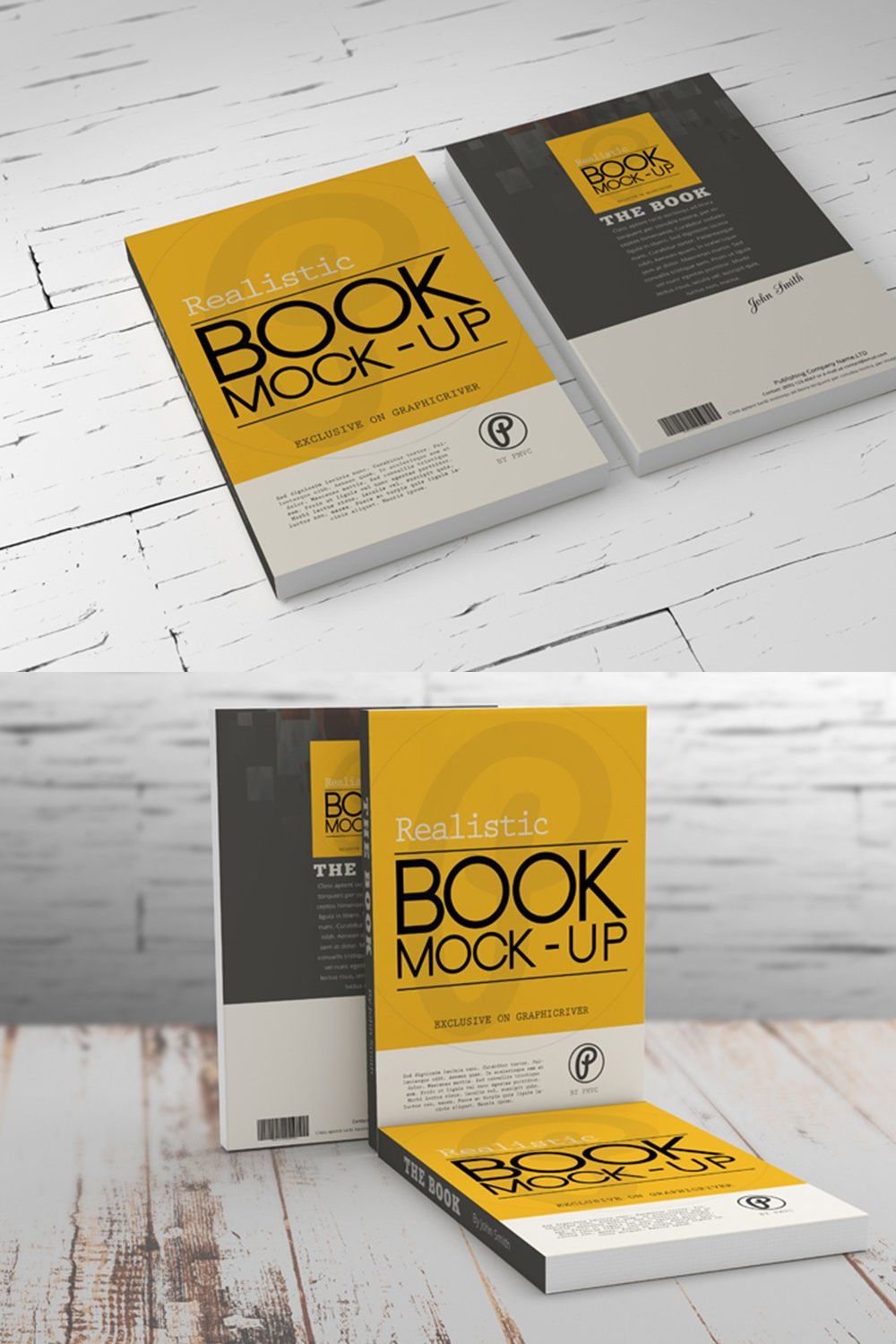 Book Cover Mockups pinterest preview image.