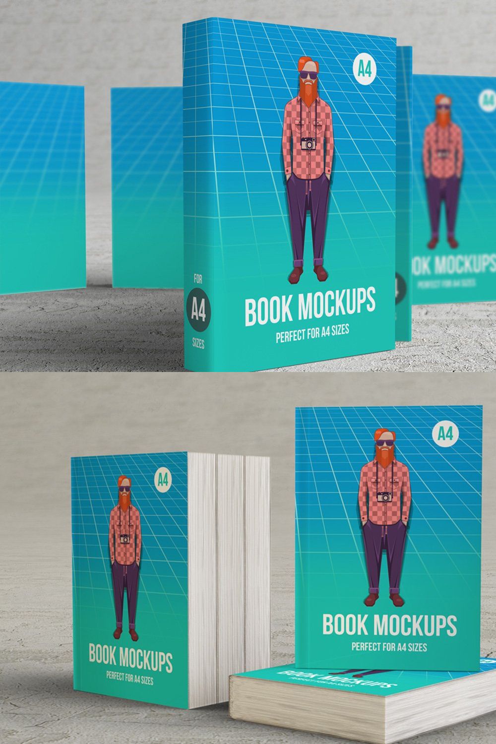 Book Mockups pinterest preview image.