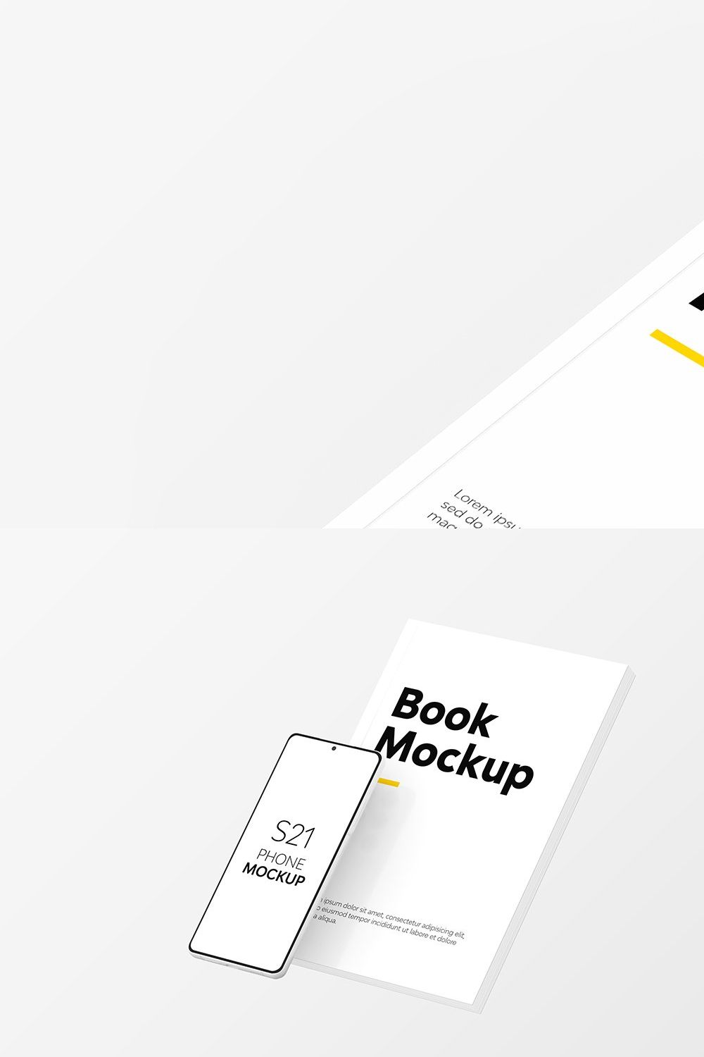 Book & S21 Phone Mockup pinterest preview image.