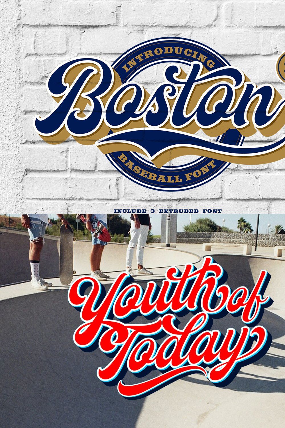 Boston | Baseball Script font pinterest preview image.