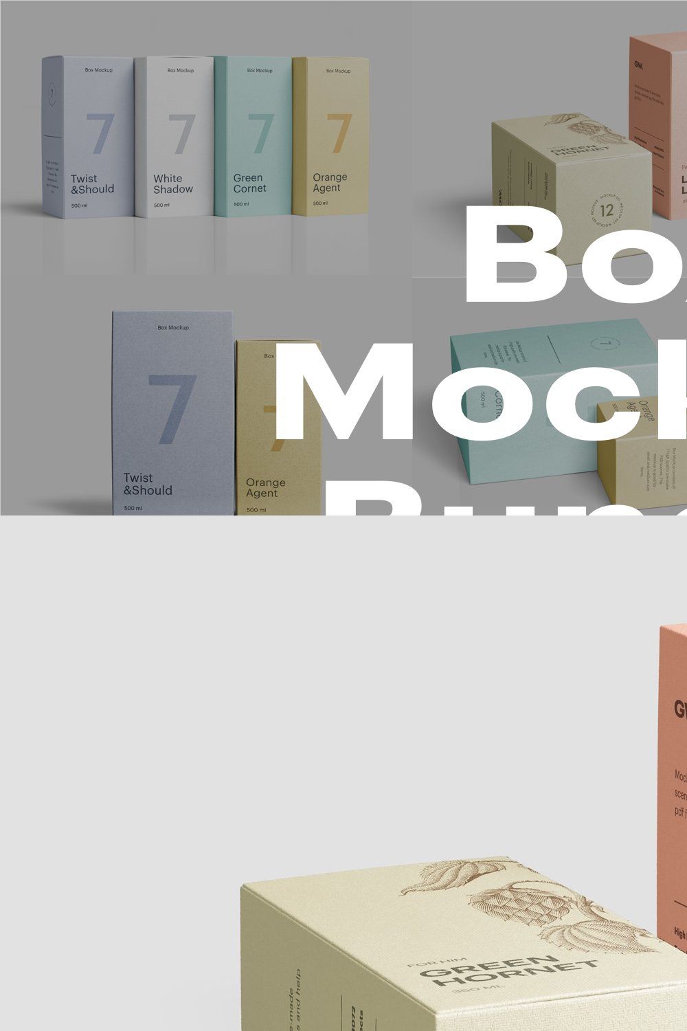 Box Mockup Bundle pinterest preview image.