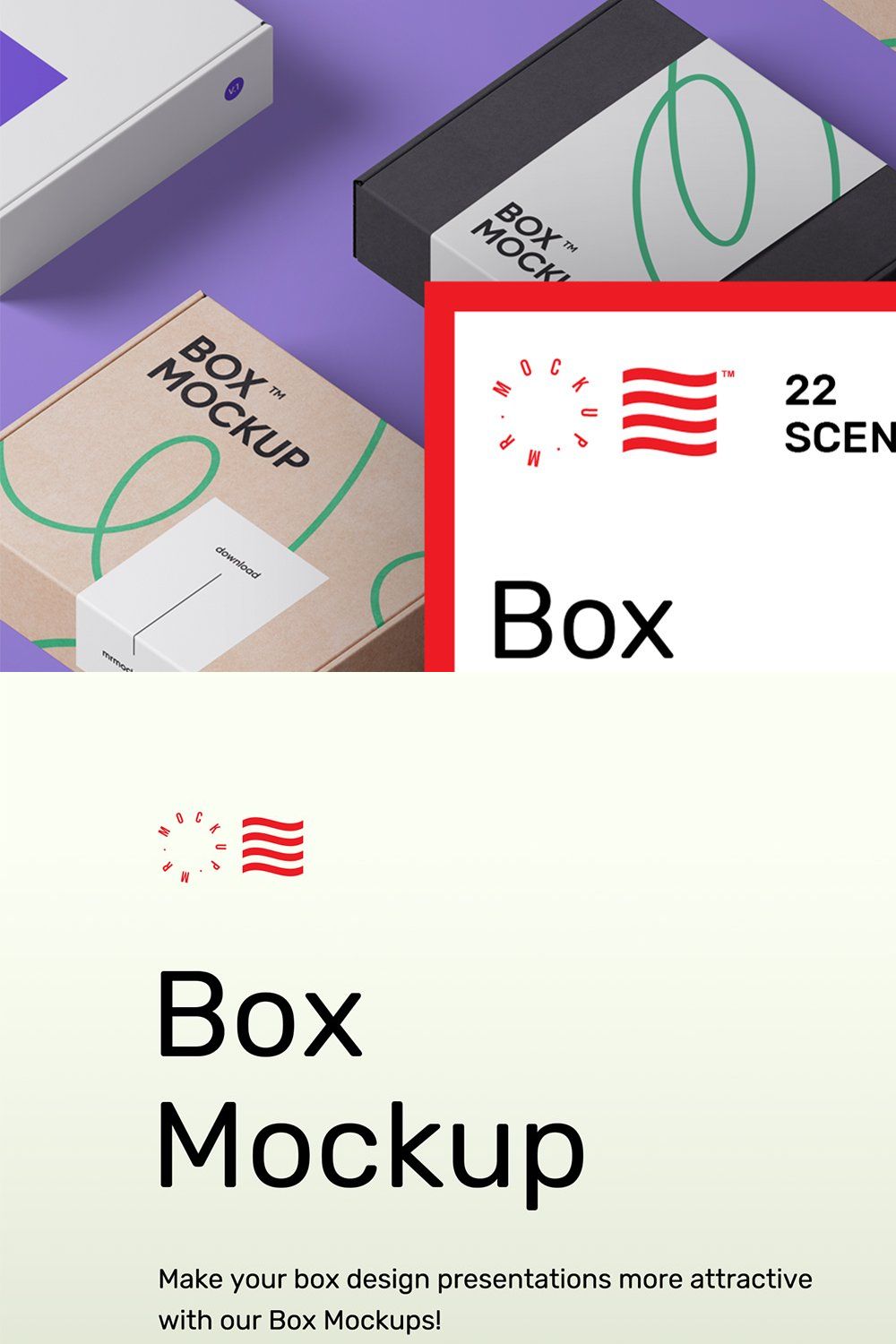 Box Mockup Bundle - Mailing Box pinterest preview image.
