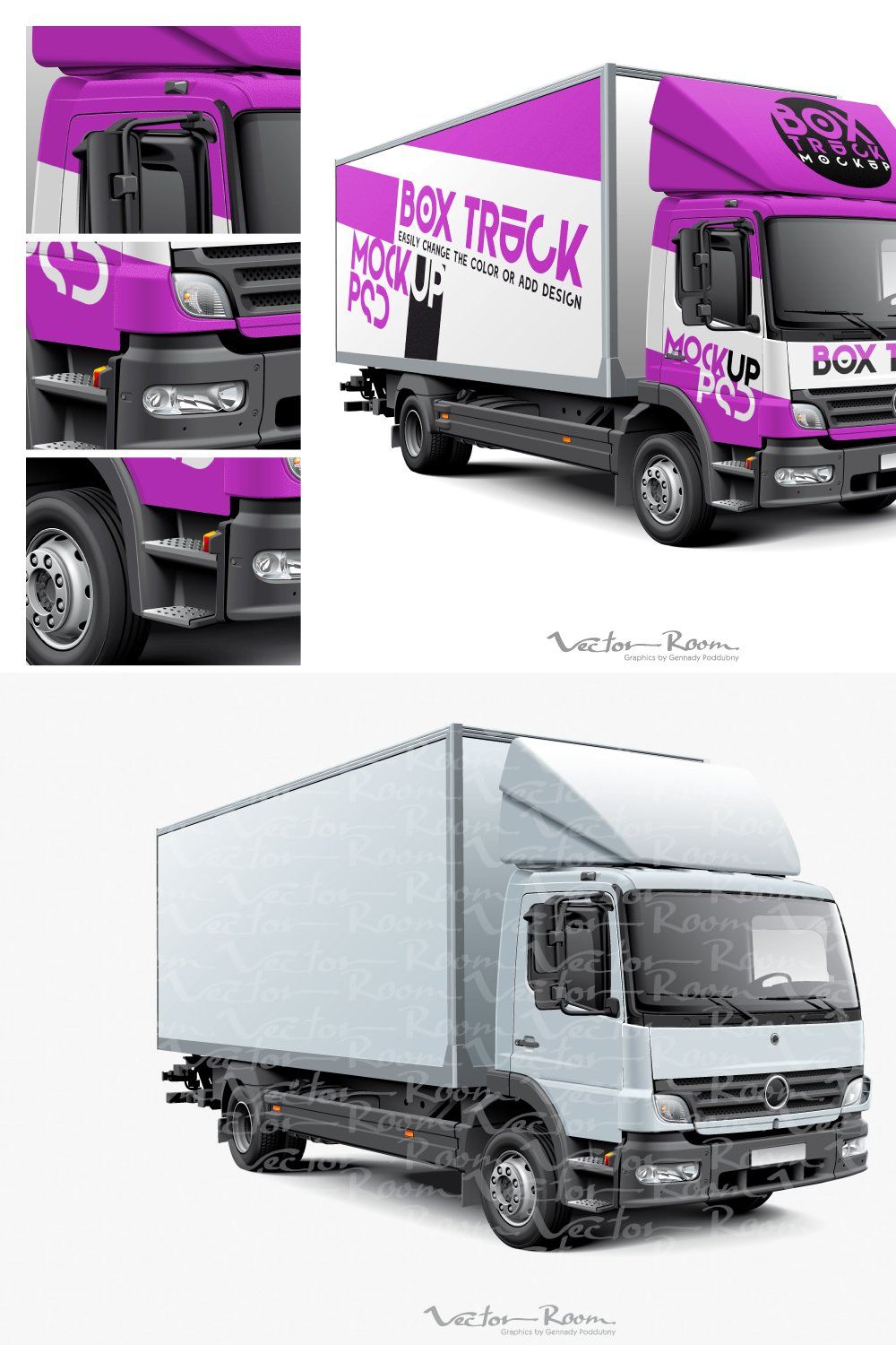 Box Truck Mockup pinterest preview image.
