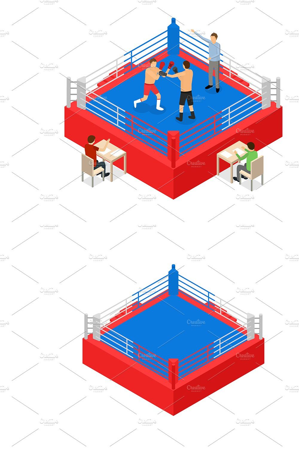 Boxing Ring for Fight Concept 3d pinterest preview image.