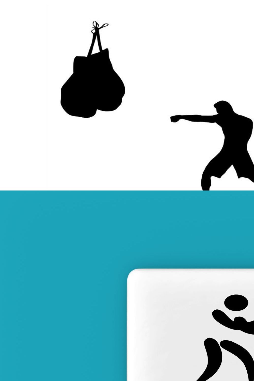 Boxing Silhouette pinterest preview image.