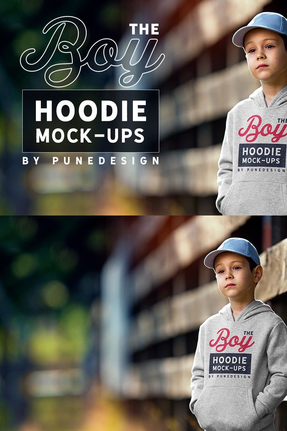Boy Hoodie Mock-Up pinterest preview image.