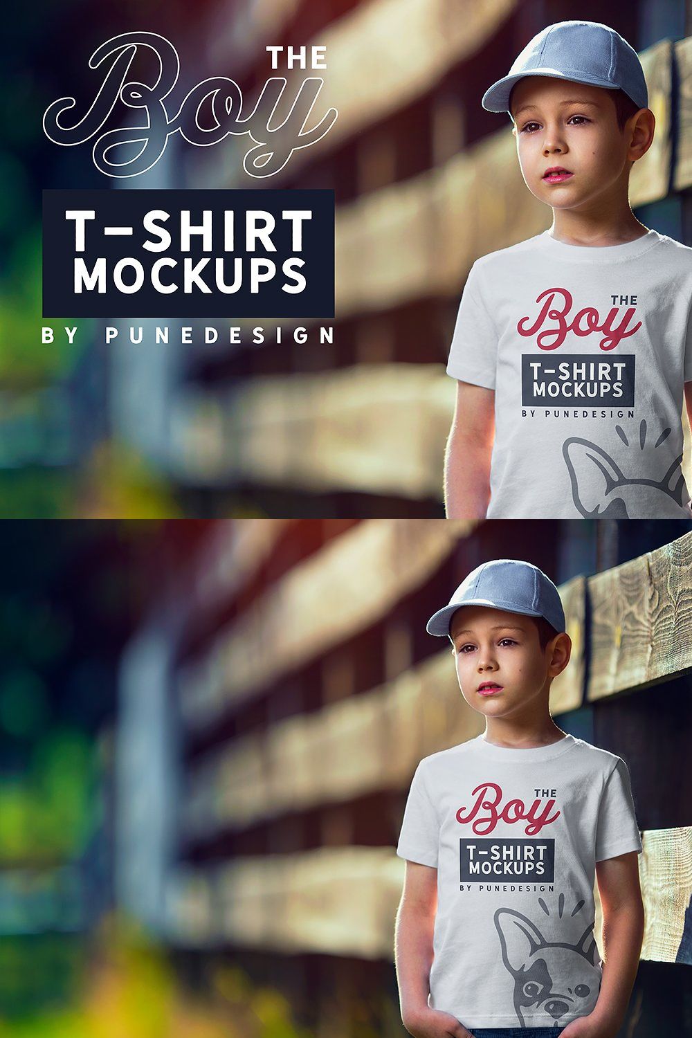 Boy T-Shirt Mock-Up Set pinterest preview image.