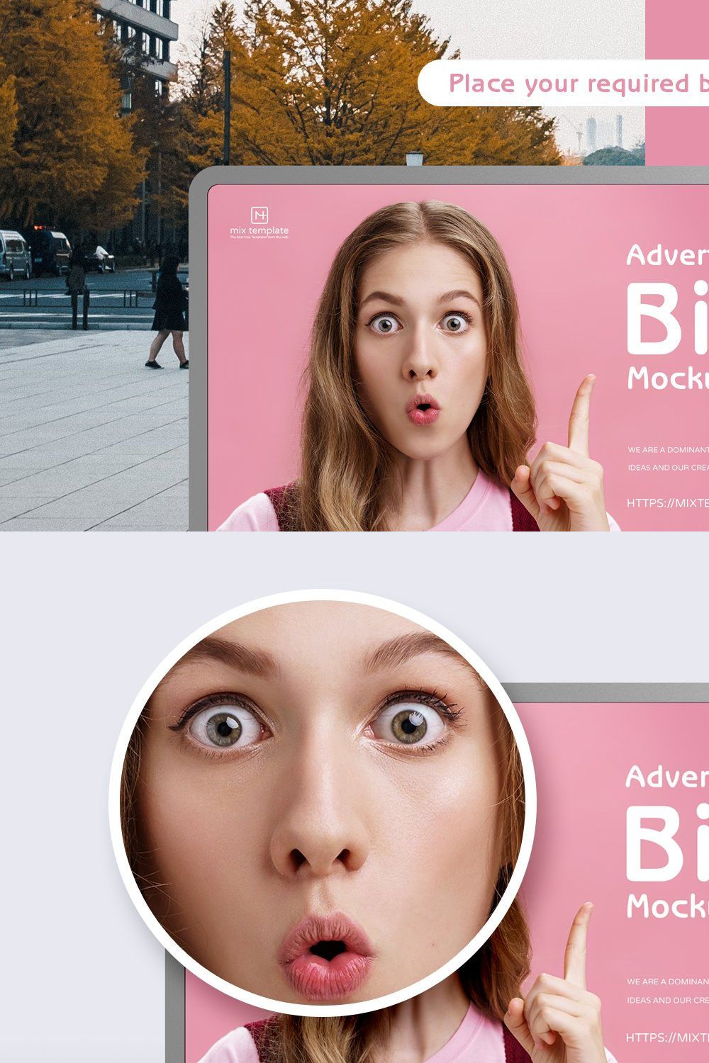 Brand Advertisement Billboard Mockup pinterest preview image.