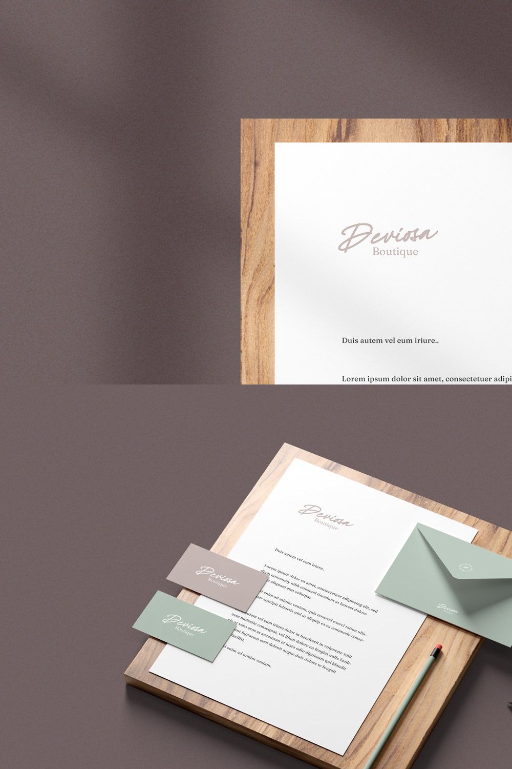 Branding and Stationery Mockups pinterest preview image.