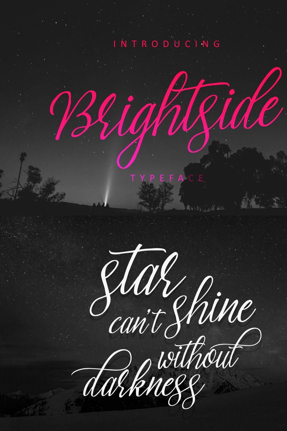 Brightside Typeface pinterest preview image.