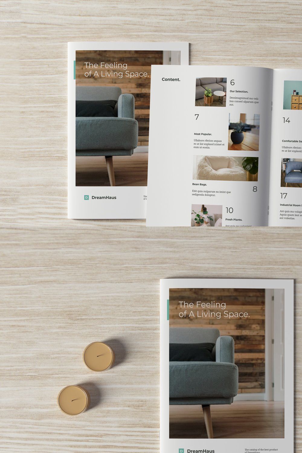 Brochure and Catalog Mockups pinterest preview image.