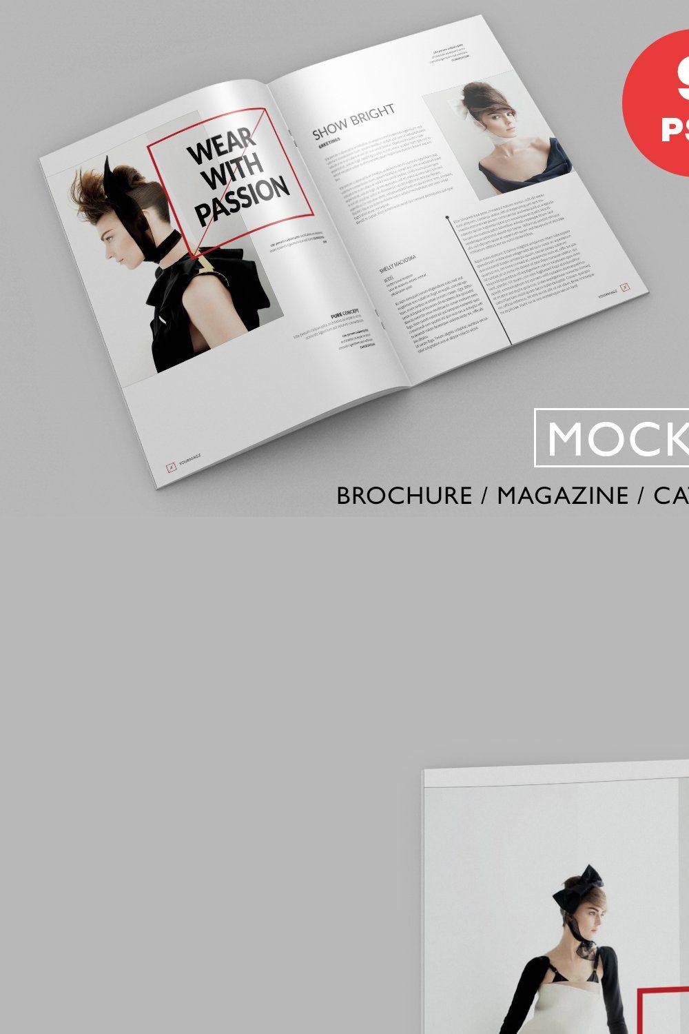 Brochure / Magazine PSD Mock-Ups pinterest preview image.