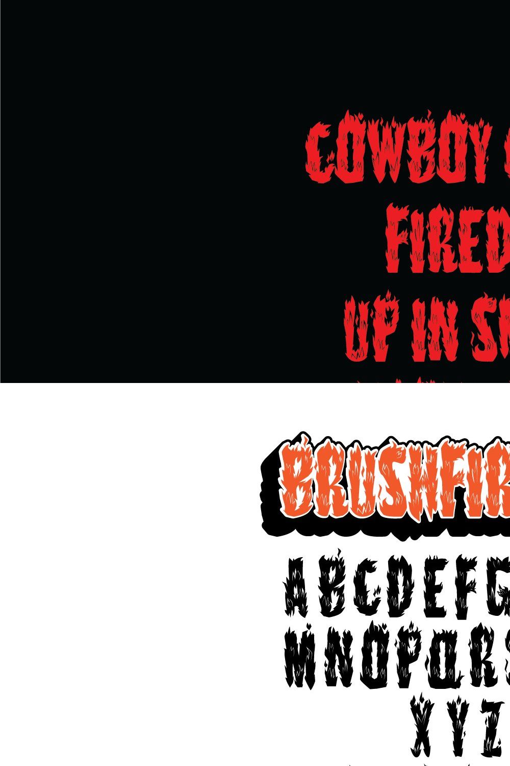 Brushfire | Fiery Display Font pinterest preview image.