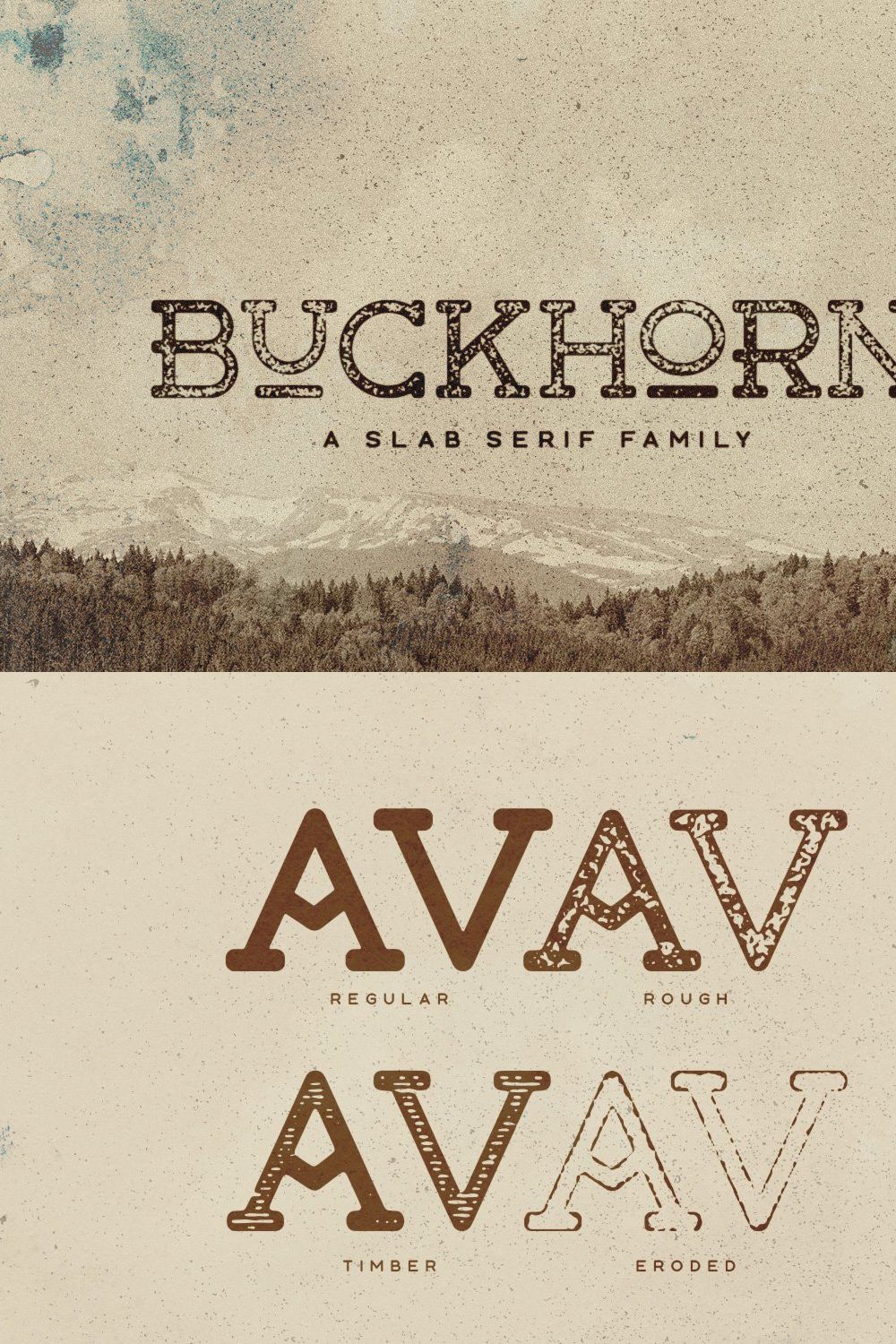 Buckhorn Typeface pinterest preview image.