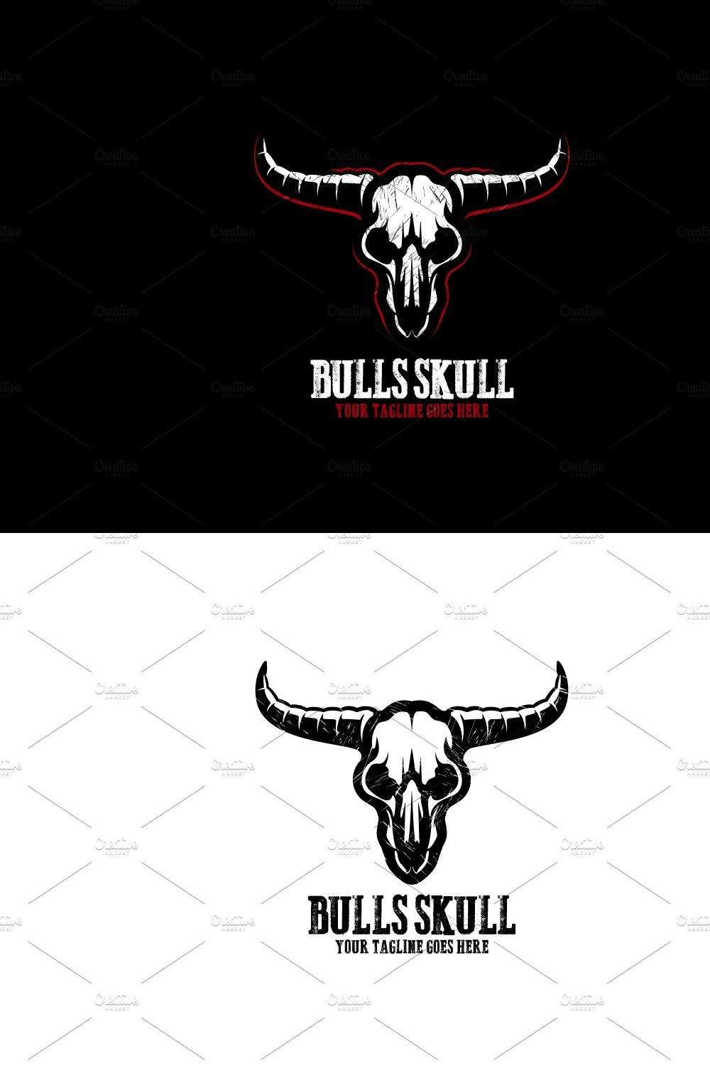 Buffalo Skull Logo pinterest preview image.