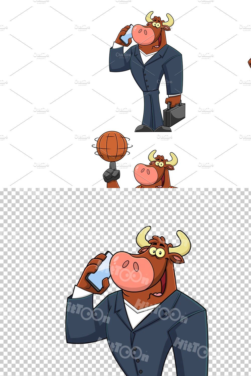 Bull Cartoon Mascot Character 1 pinterest preview image.