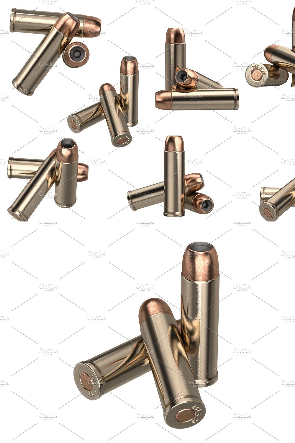 Bullet gun ammunition set pinterest preview image.