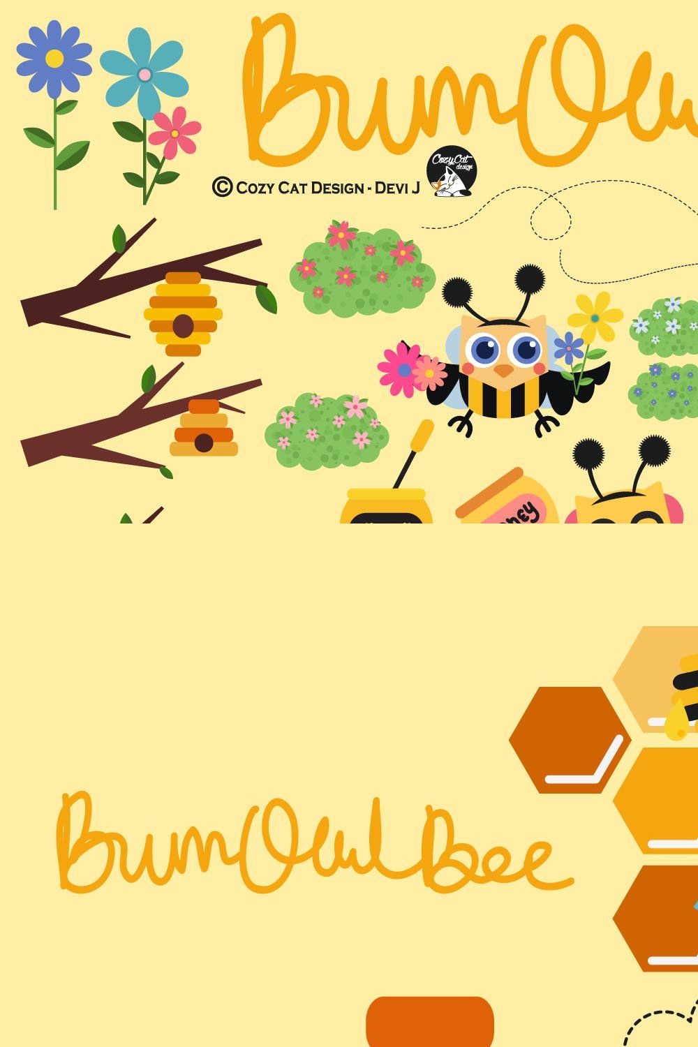 BumbOwlBee Digital Clipart pinterest preview image.