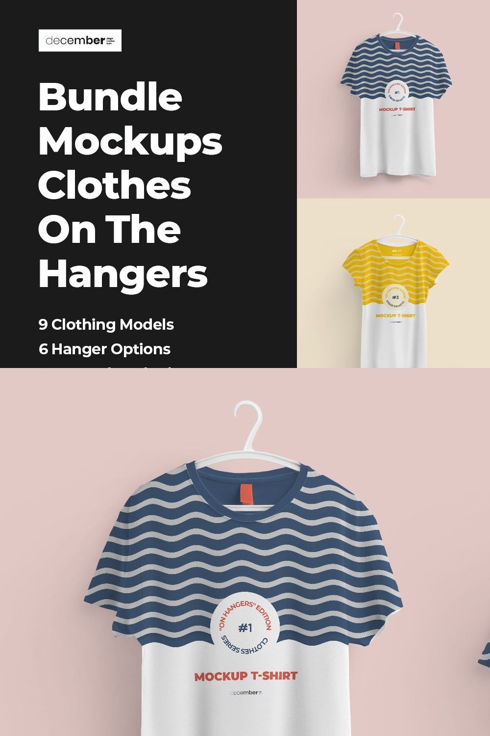 Bundle Mockup of Clothes On Hangers pinterest preview image.