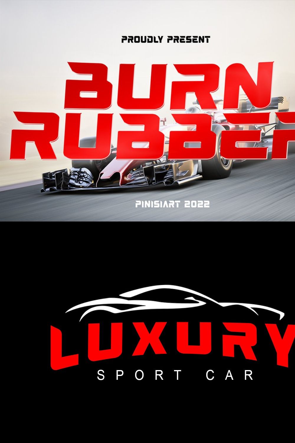 BURN RUBBER – Speed Display Font pinterest preview image.