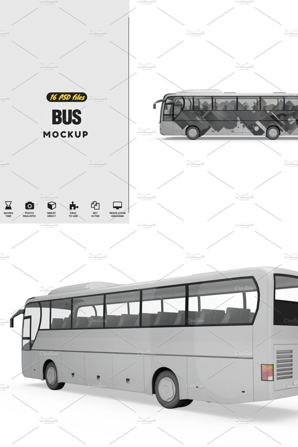 Bus Mockup pinterest preview image.