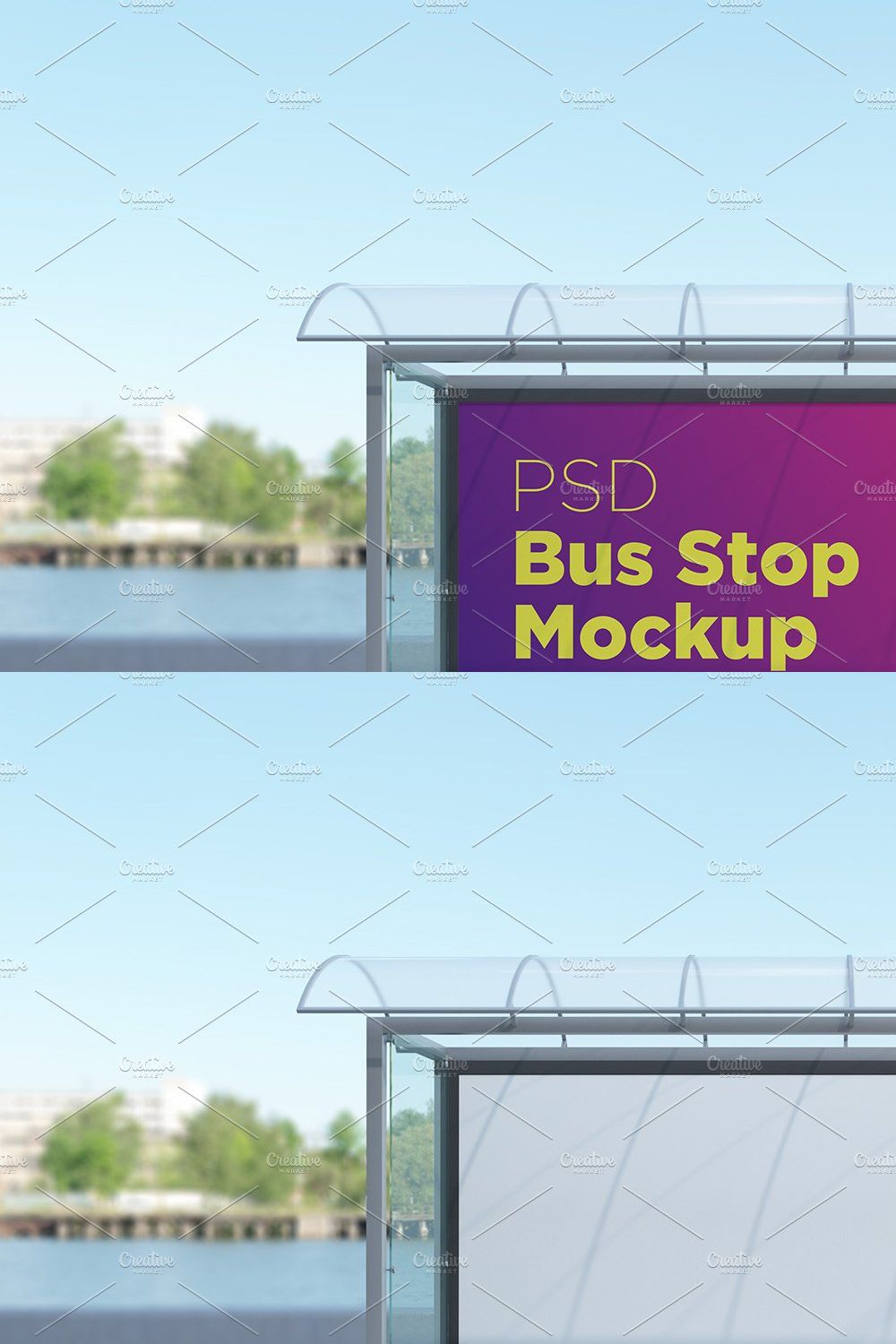 Bus Shelter Billboard Mockup Masterbundles