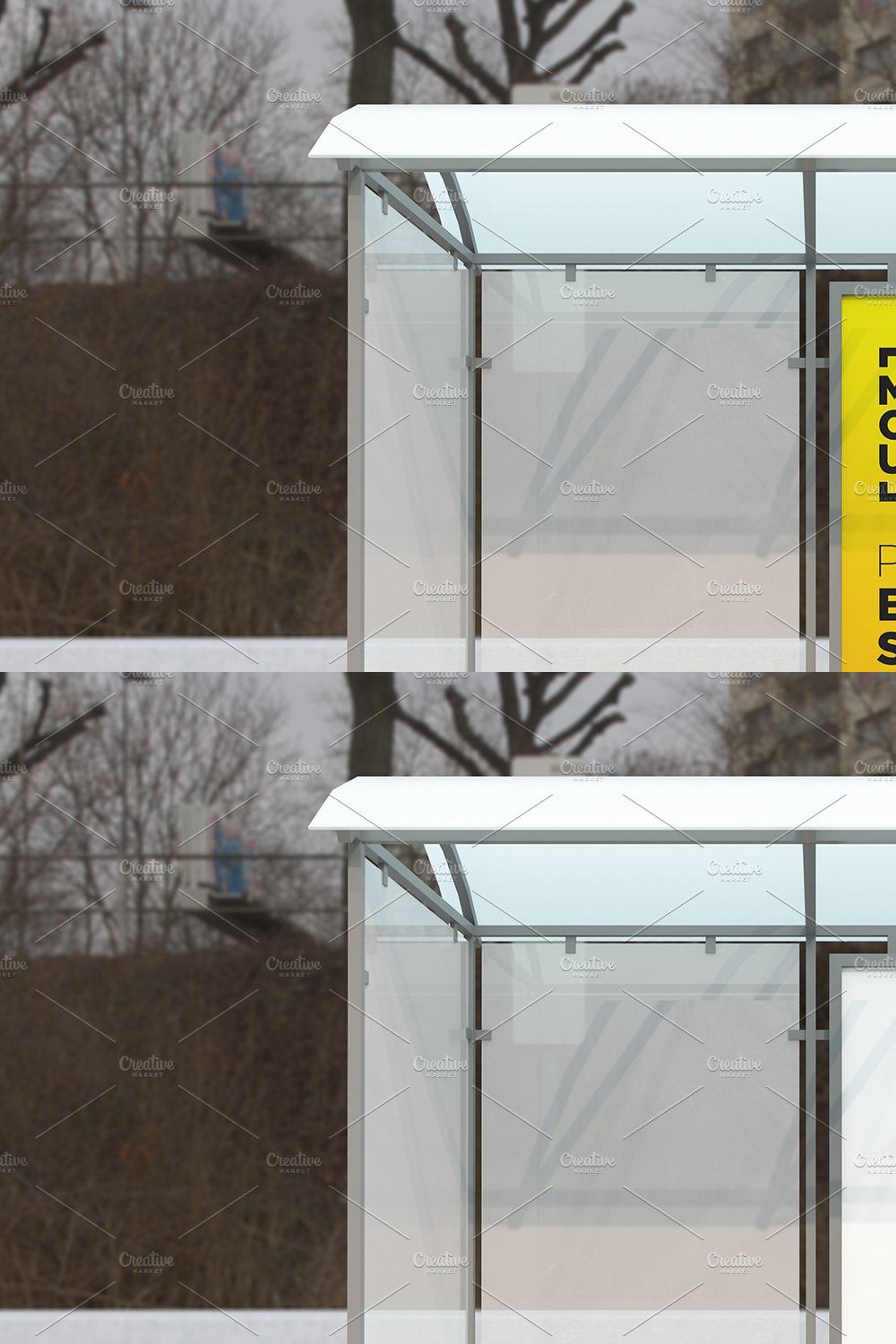 Bus Stop Billboard Mockup pinterest preview image.