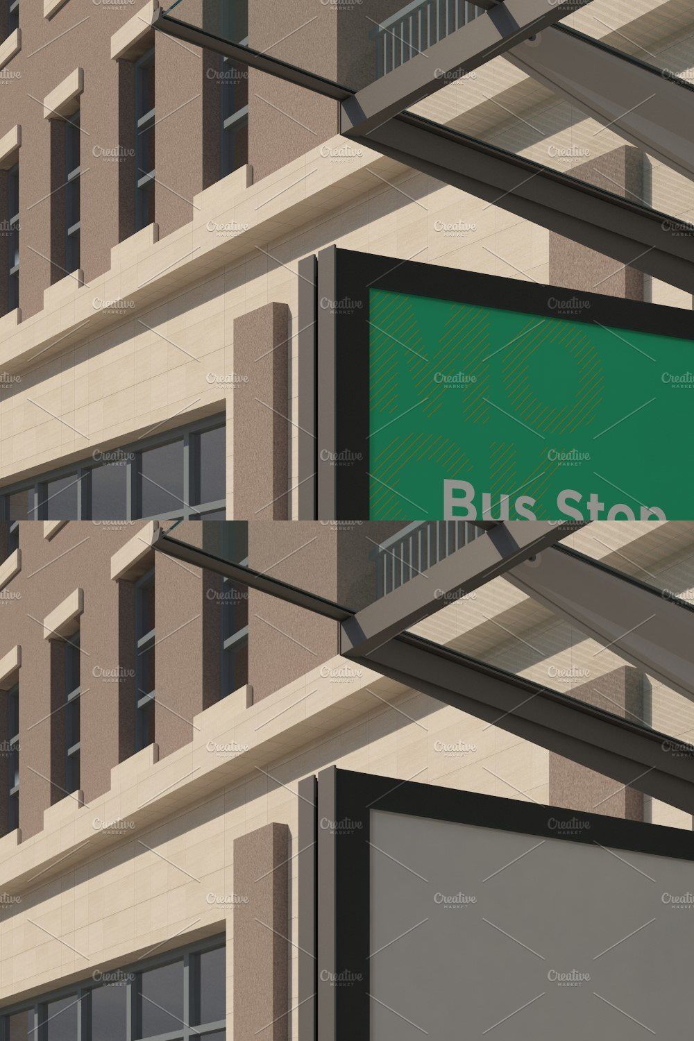 Bus Stop Billboard Mockup pinterest preview image.