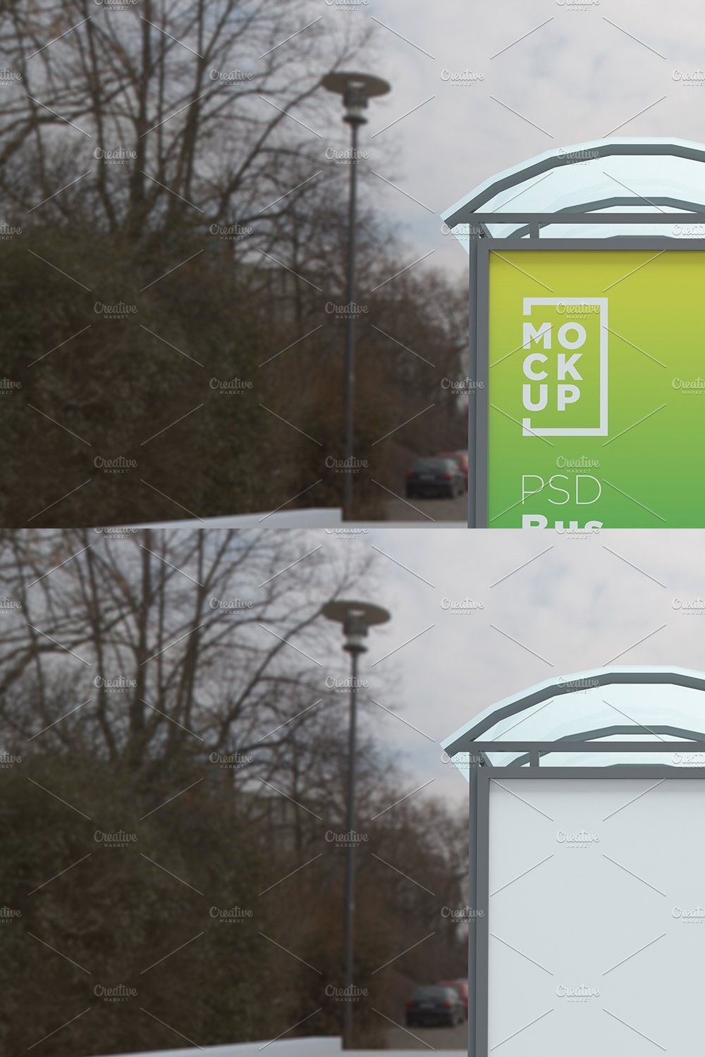 Bus Stop Billboard Mockup pinterest preview image.