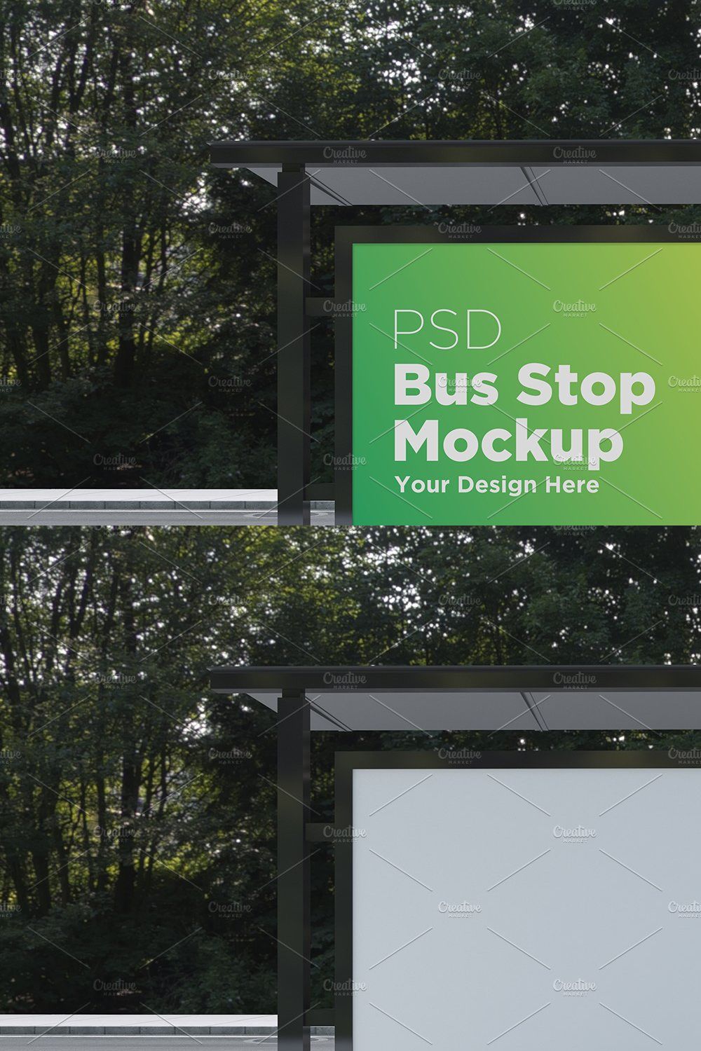 Bus Stop Billboard Mockup pinterest preview image.