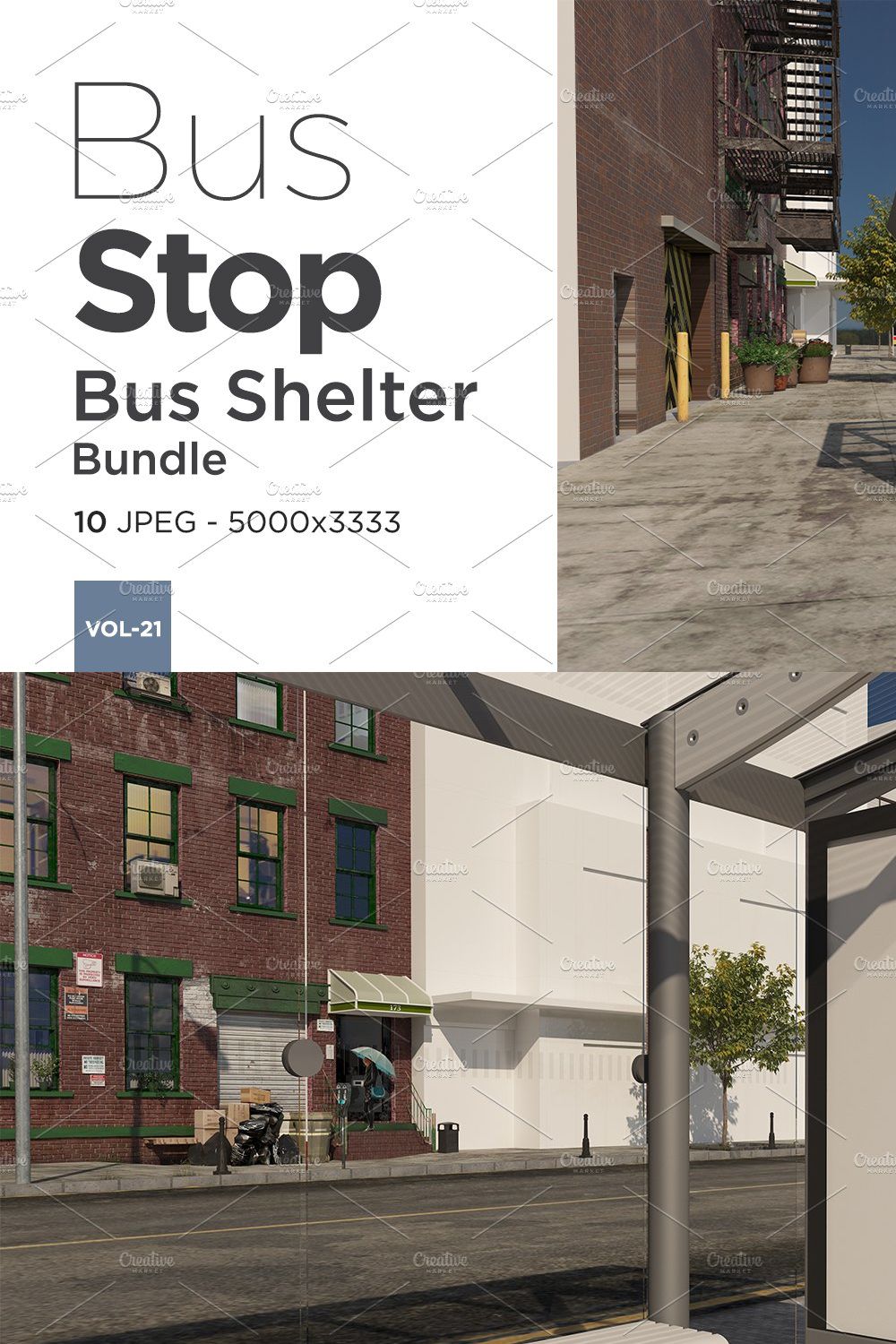 Bus Stop Bus Shelter Mockup Vol-21 pinterest preview image.