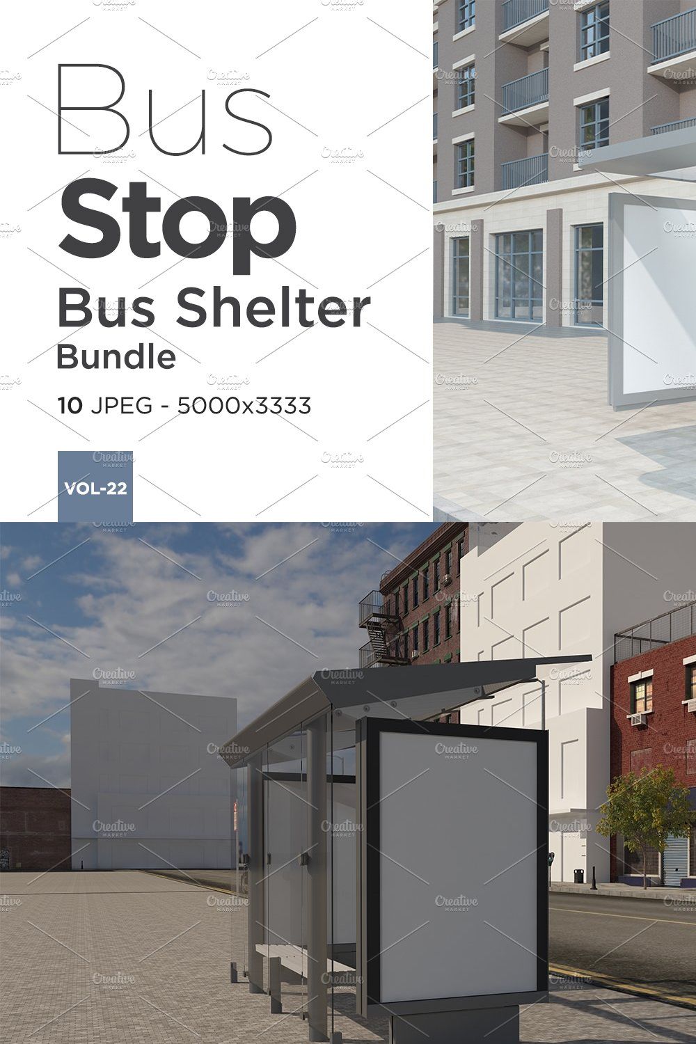 Bus Stop Bus Shelter Mockup Vol-22 pinterest preview image.