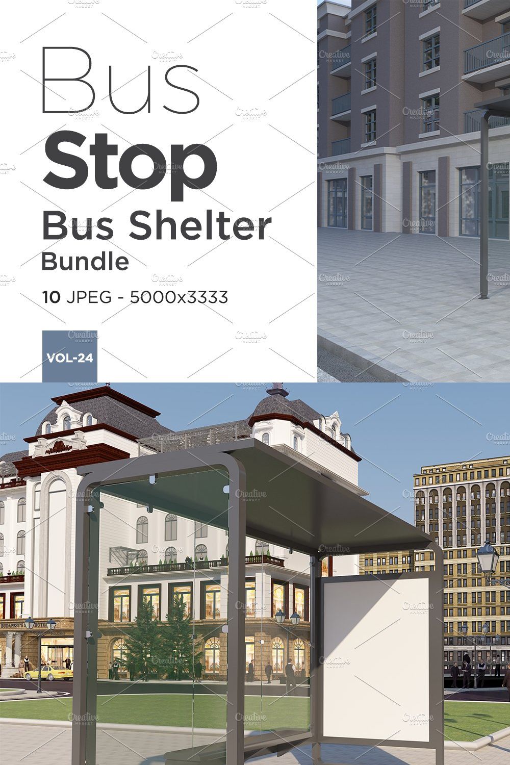 Bus Stop Bus Shelter Mockup Vol-24 pinterest preview image.