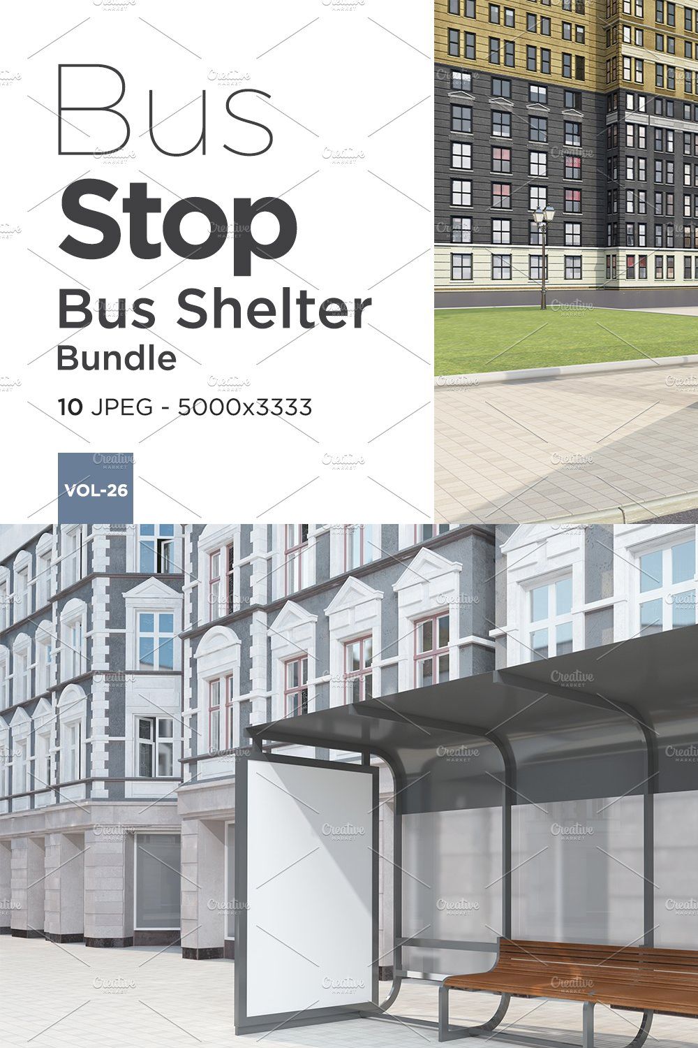 Bus Stop Bus Shelter Mockup Vol-26 pinterest preview image.