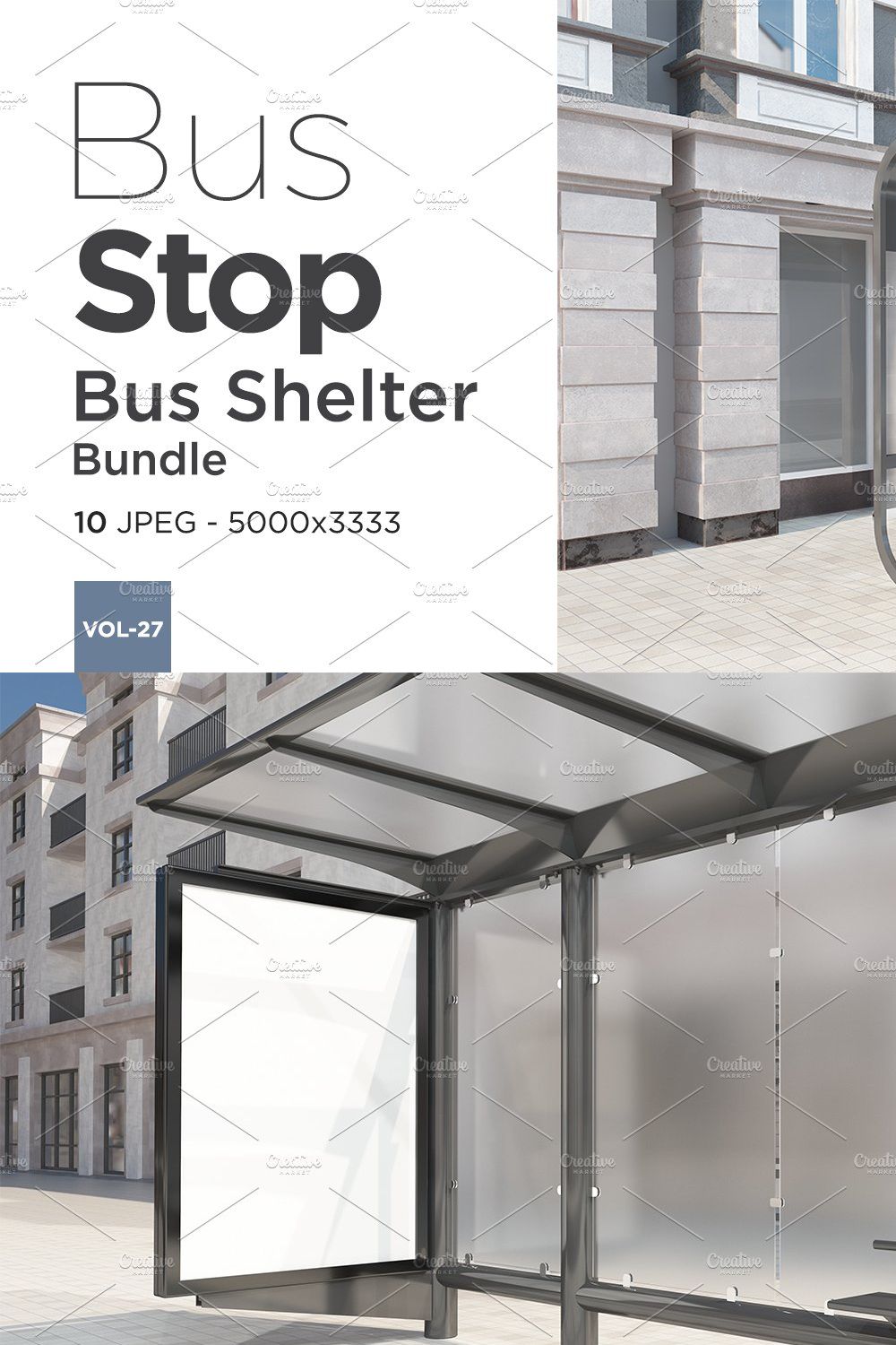 Bus Stop Bus Shelter Mockup Vol-27 pinterest preview image.