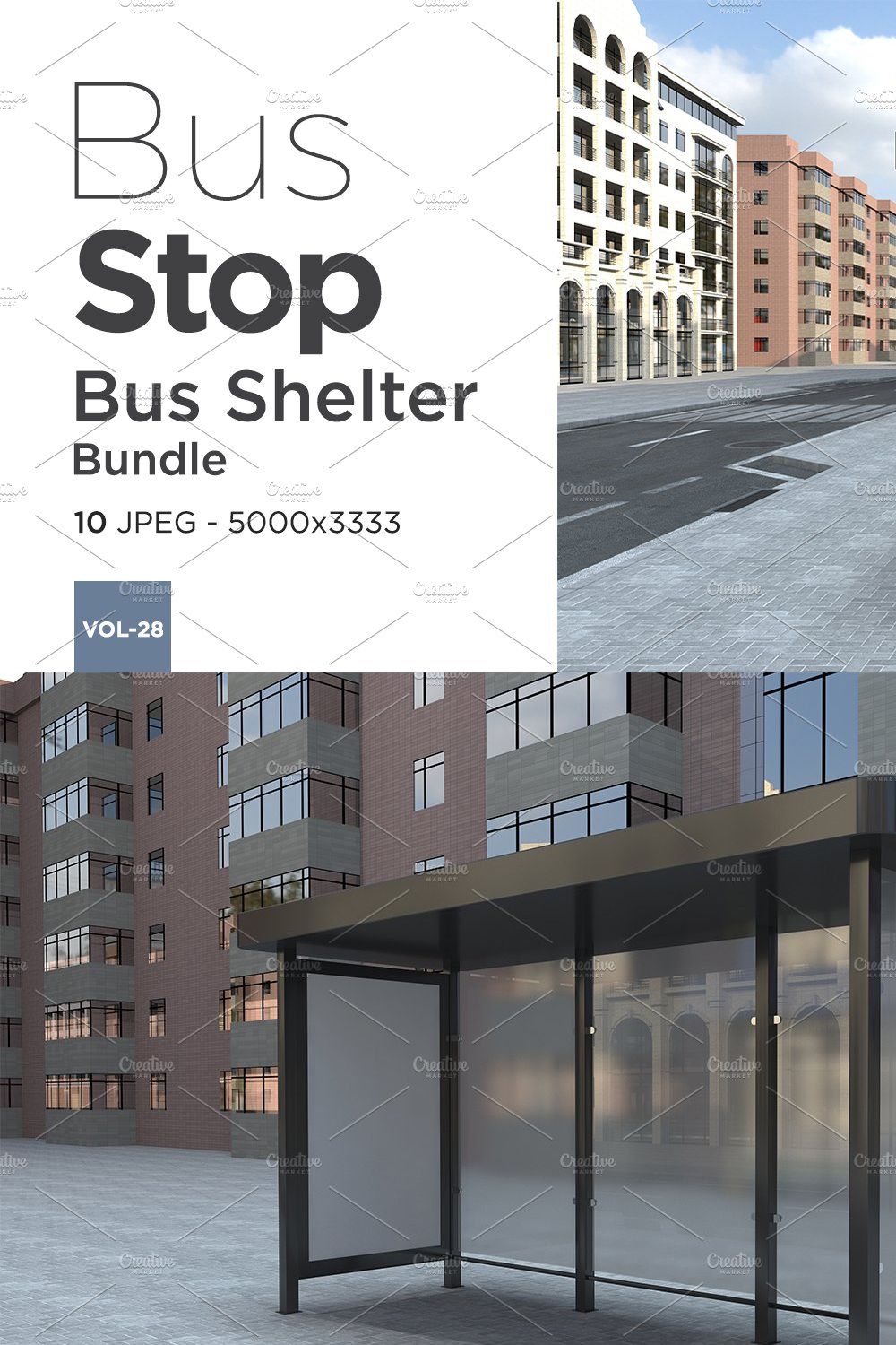 Bus Stop Bus Shelter Mockup Vol-28 pinterest preview image.