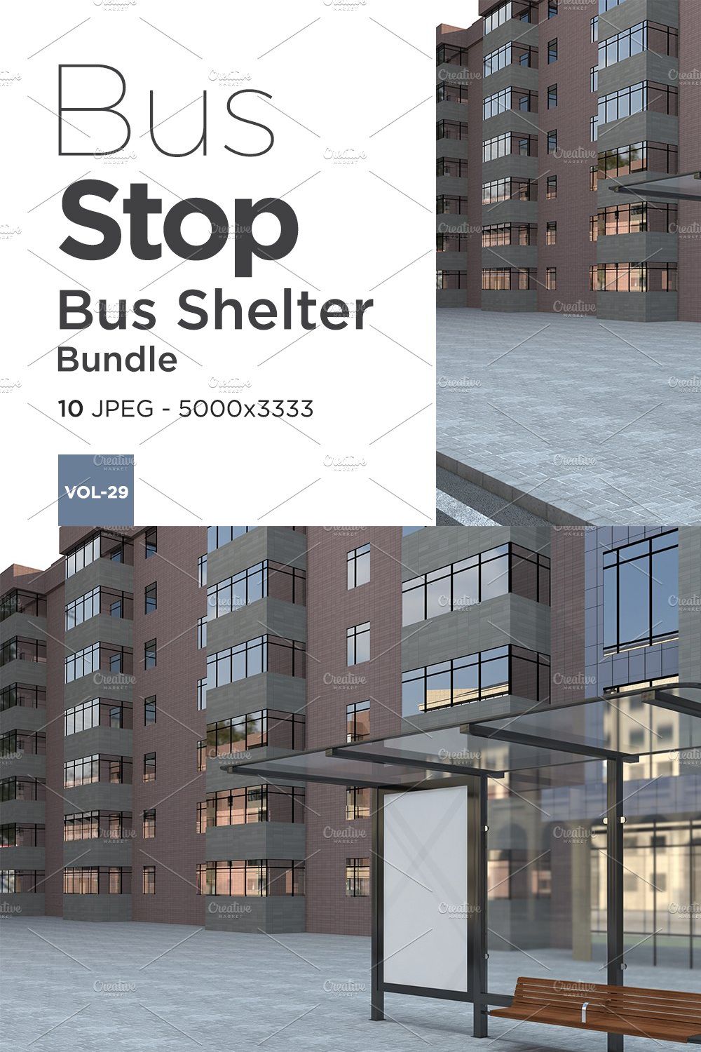 Bus Stop Bus Shelter Mockup Vol-29 pinterest preview image.