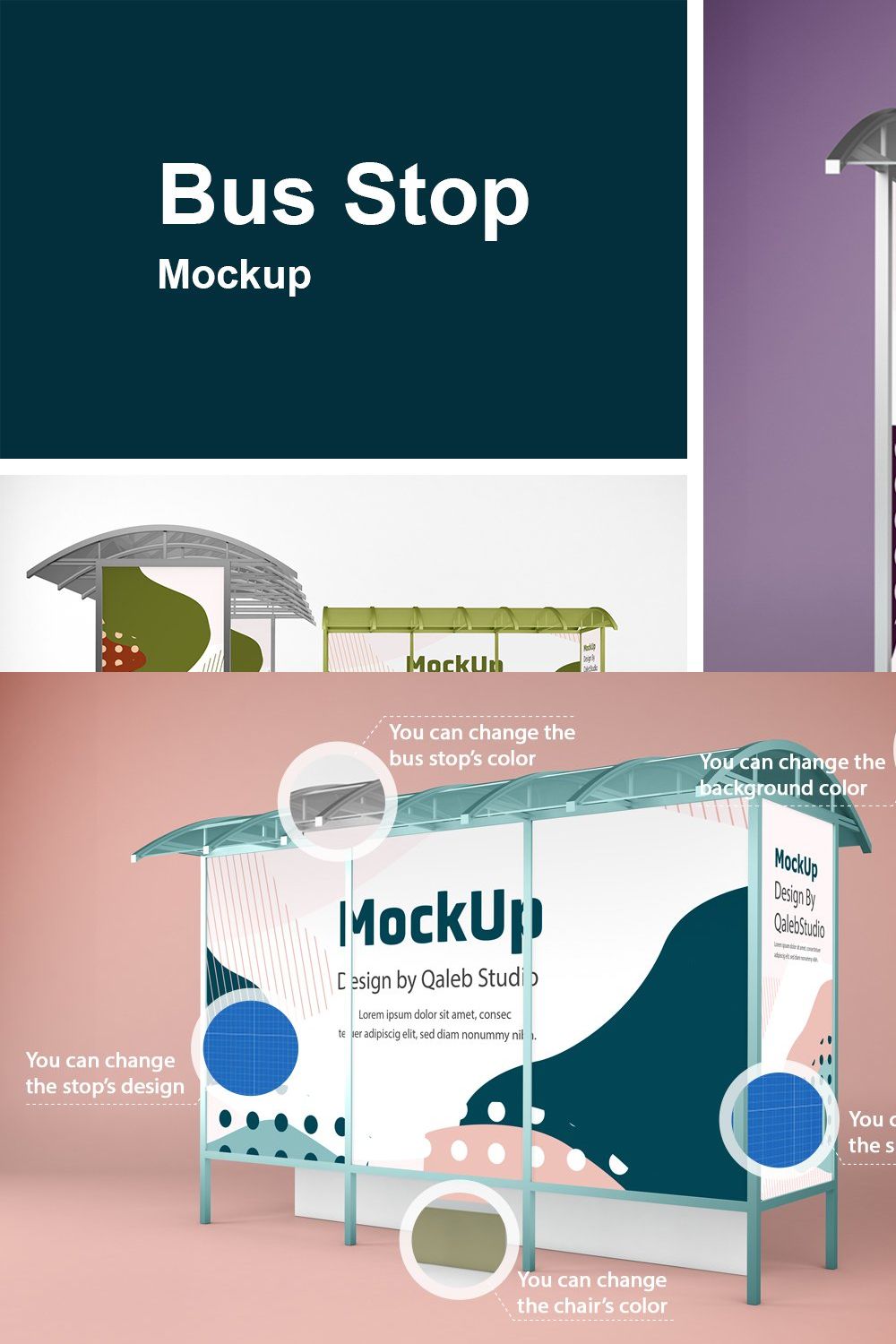 Bus Stop Mockup pinterest preview image.