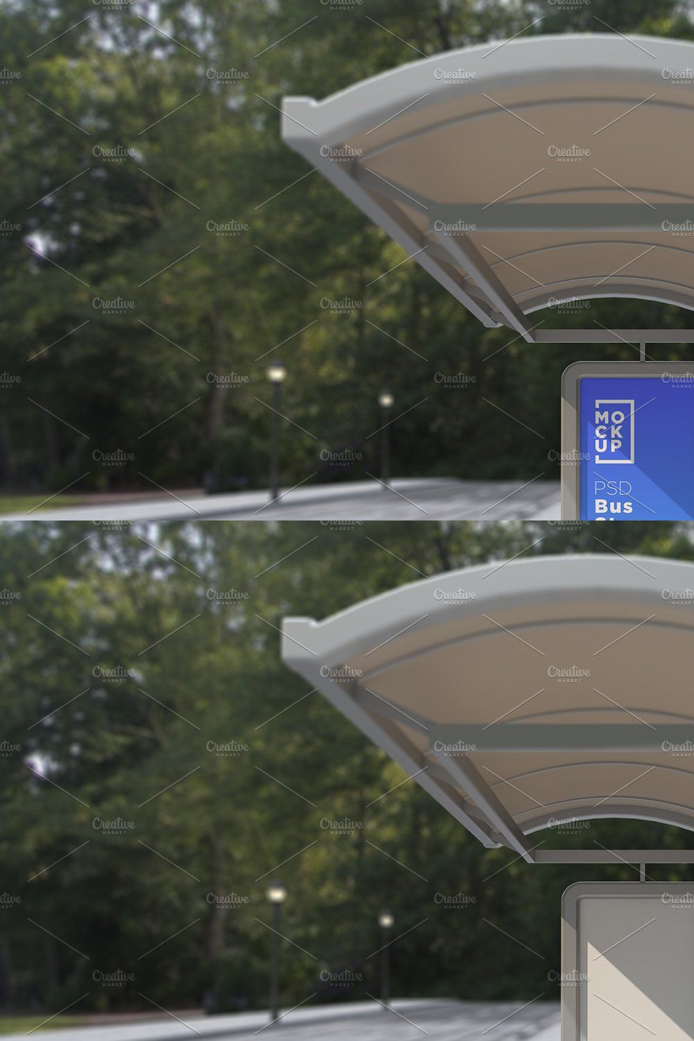 Bus Stop Sign Mockup pinterest preview image.