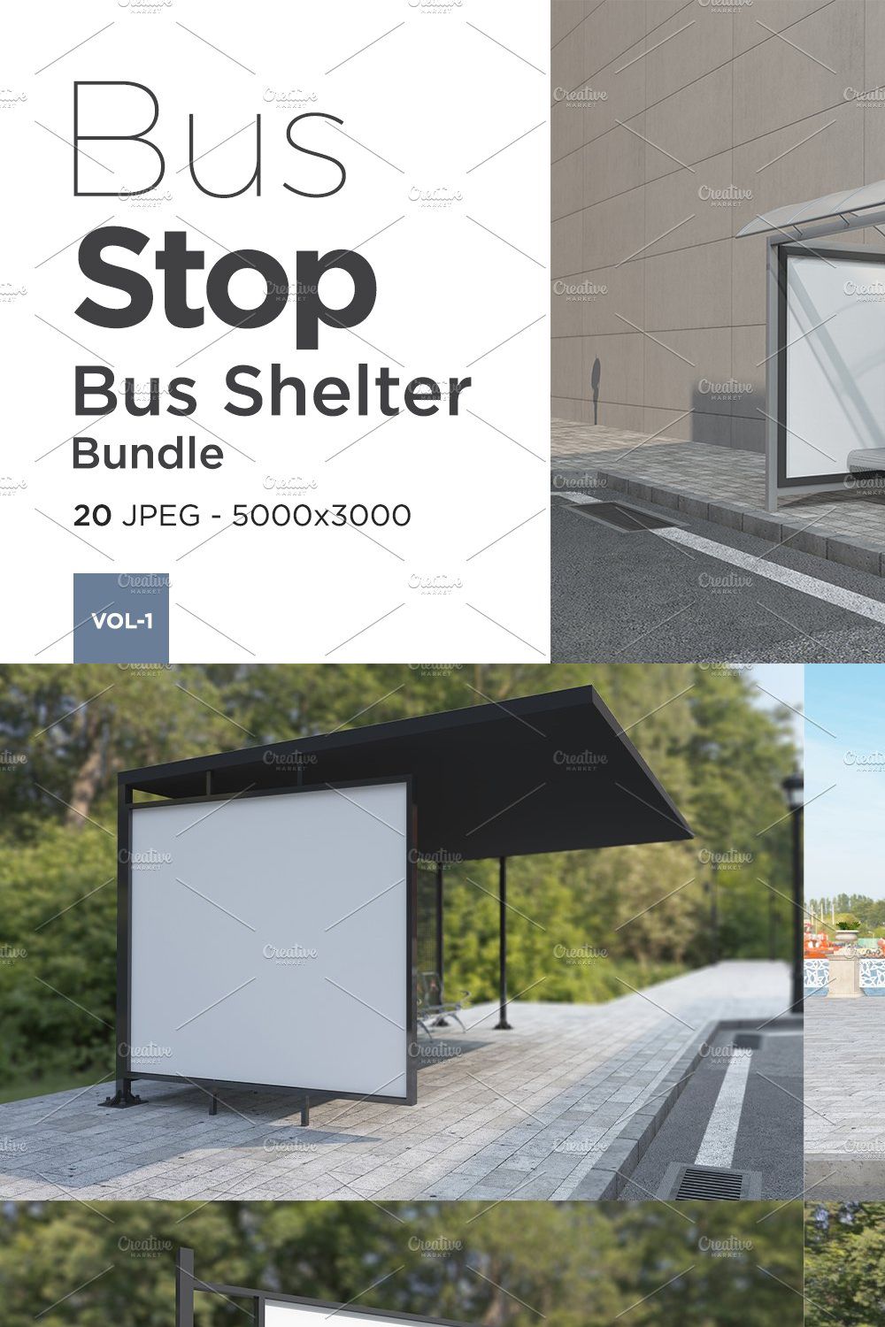 Bus Stop Sign Mockup Vol - 1 pinterest preview image.