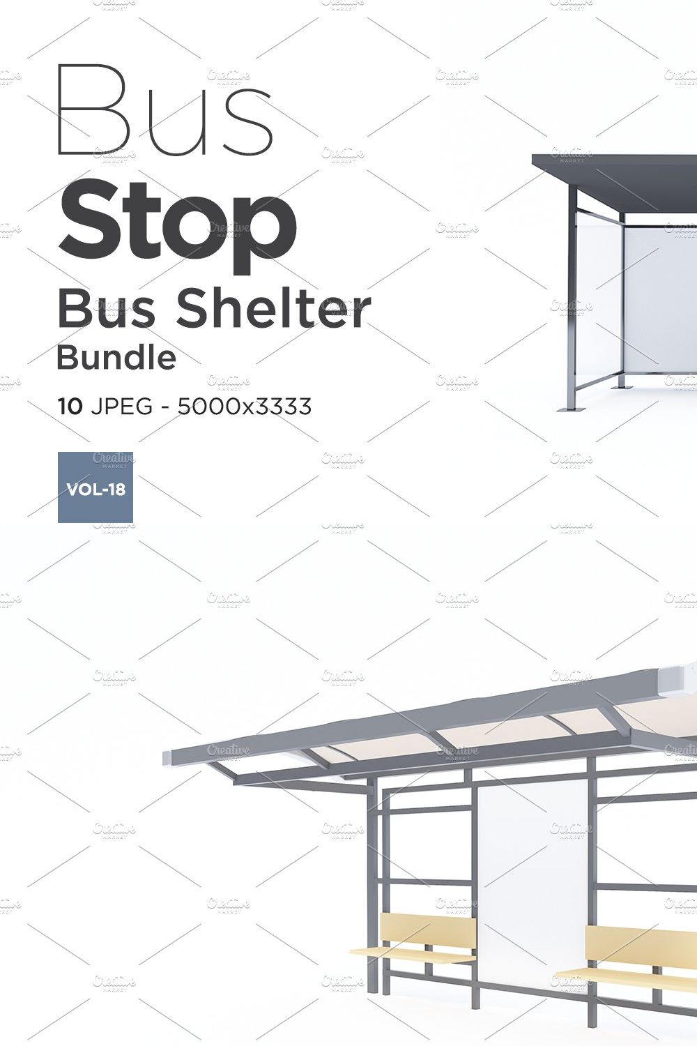 Bus Stop Sign Mockup Vol - 18 pinterest preview image.