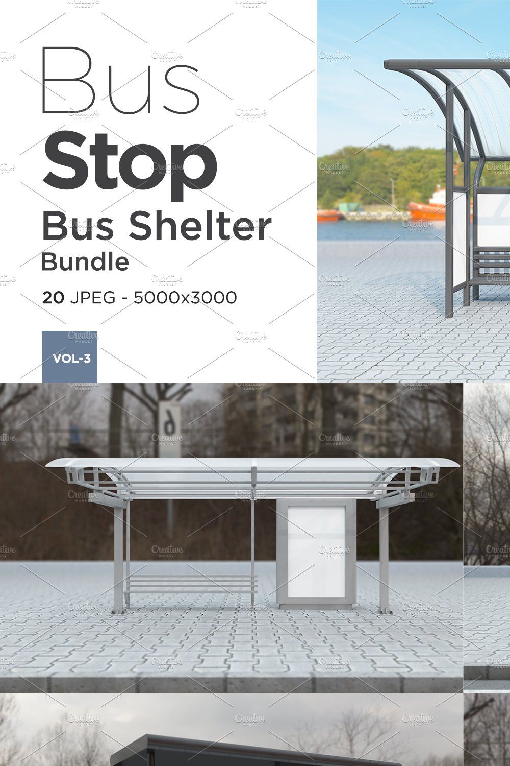 Bus Stop Sign Mockup Vol - 3 pinterest preview image.