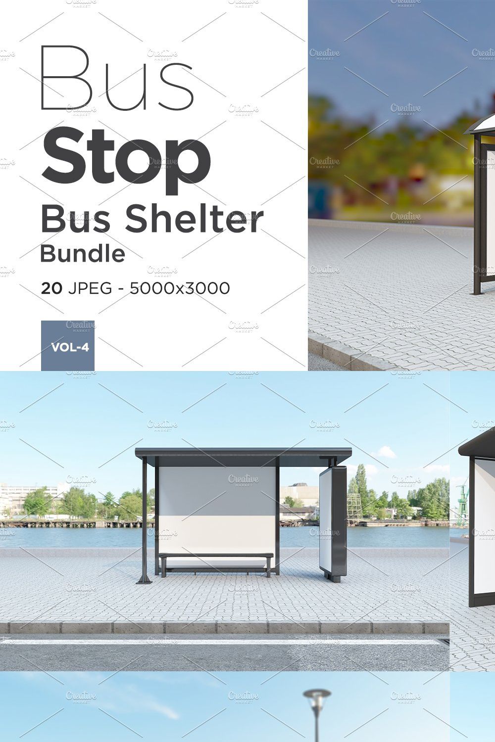 Bus Stop Sign Mockup Vol - 4 pinterest preview image.