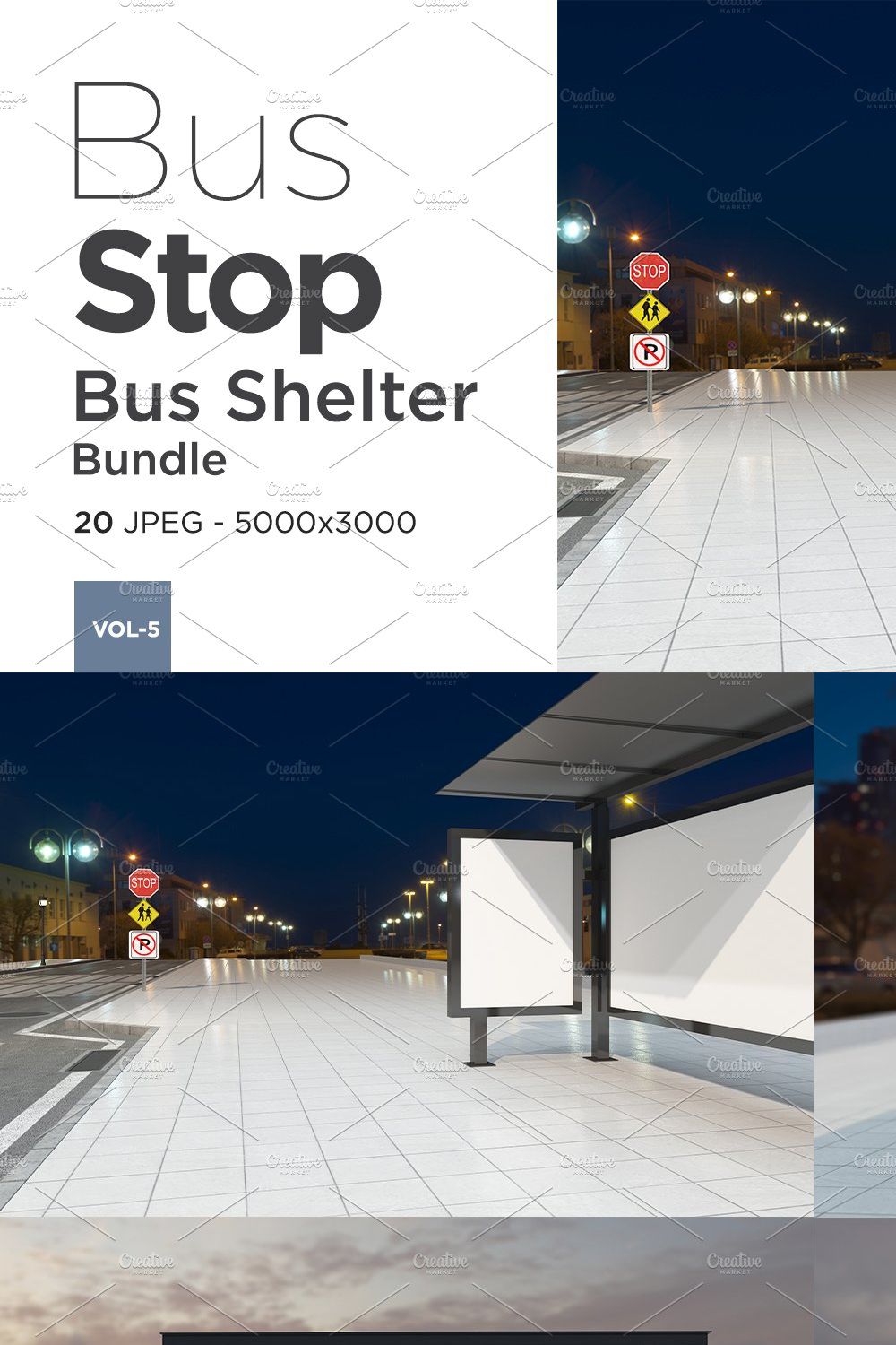 Bus Stop Sign Mockup Vol - 5 pinterest preview image.