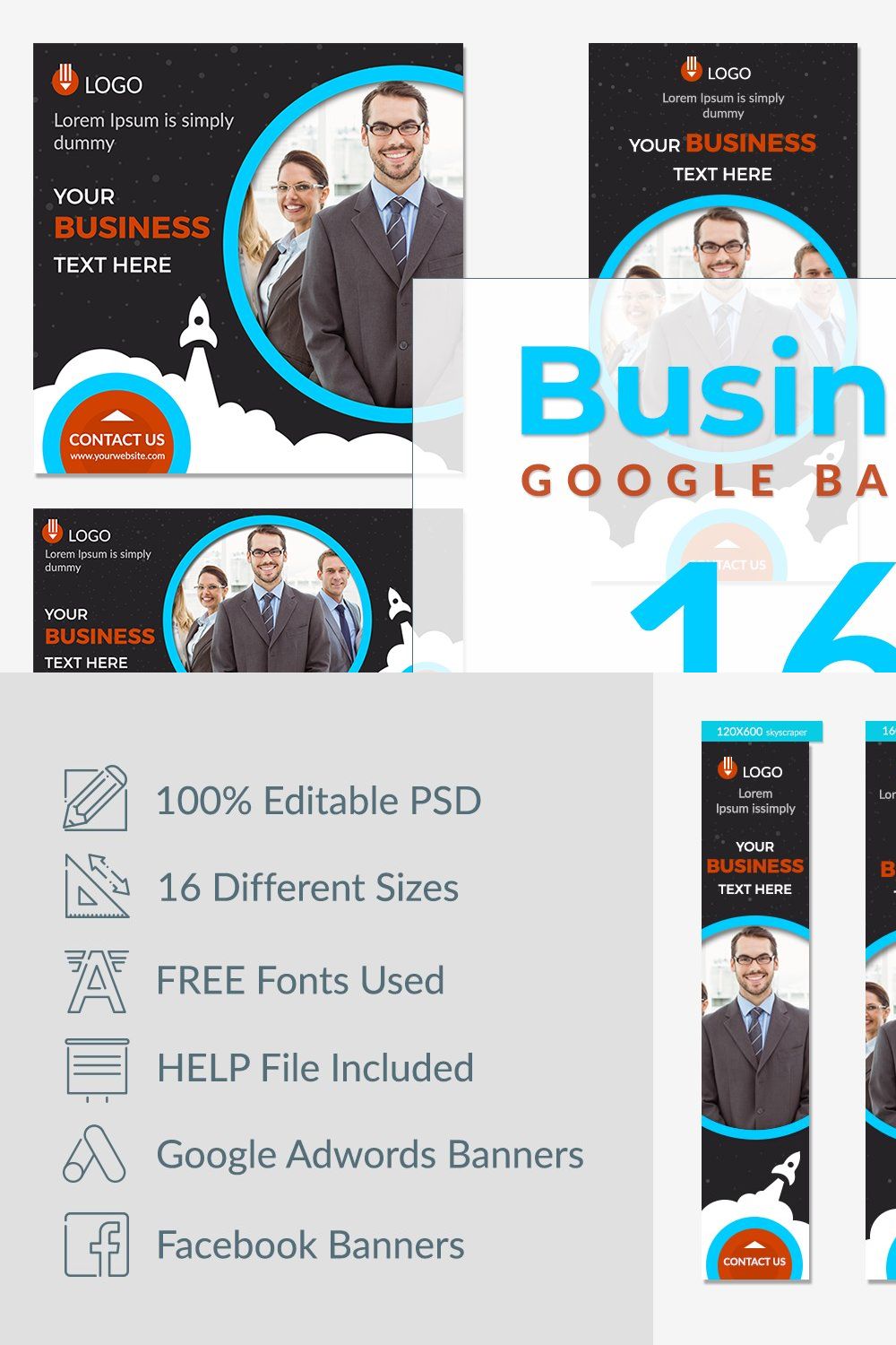 Business Banners pinterest preview image.