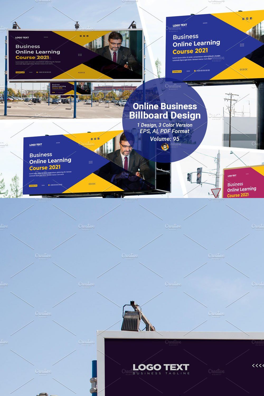 Business Billboard Banner Template pinterest preview image.