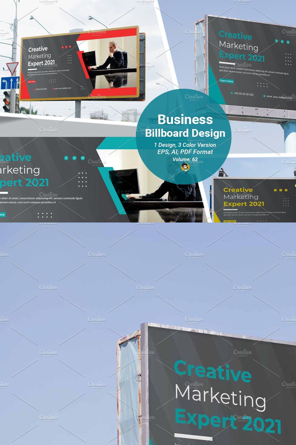 Business Billboard Design pinterest preview image.