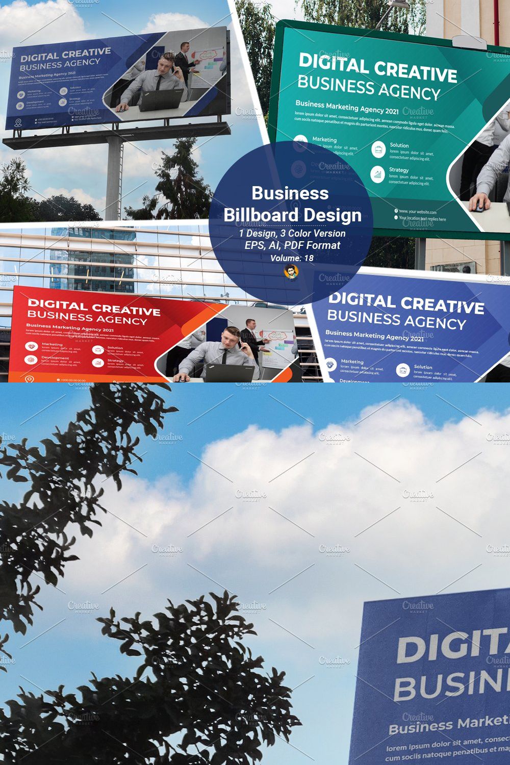 Business Billboard Template pinterest preview image.